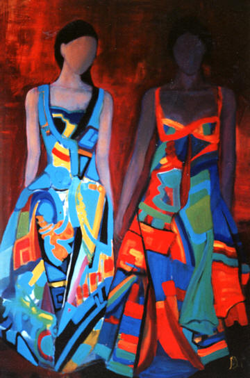 peinture a l' huile défilé de mode