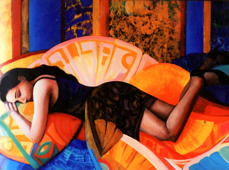 peinture oeuvre modele qui dort