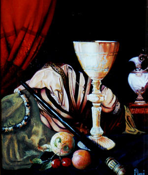 peinture nature morte et vetement de roi