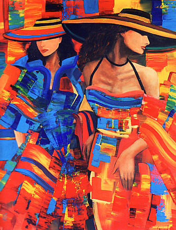 peinture femme defil� des vetements