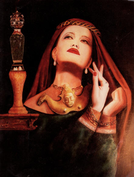 peinture hyper realisme reine et bijoux